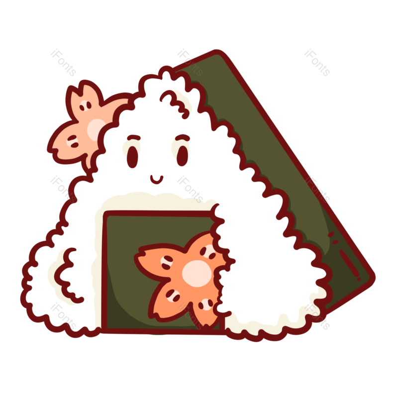 卡通图片,美食元素,樱花PNG,寿司免抠素材